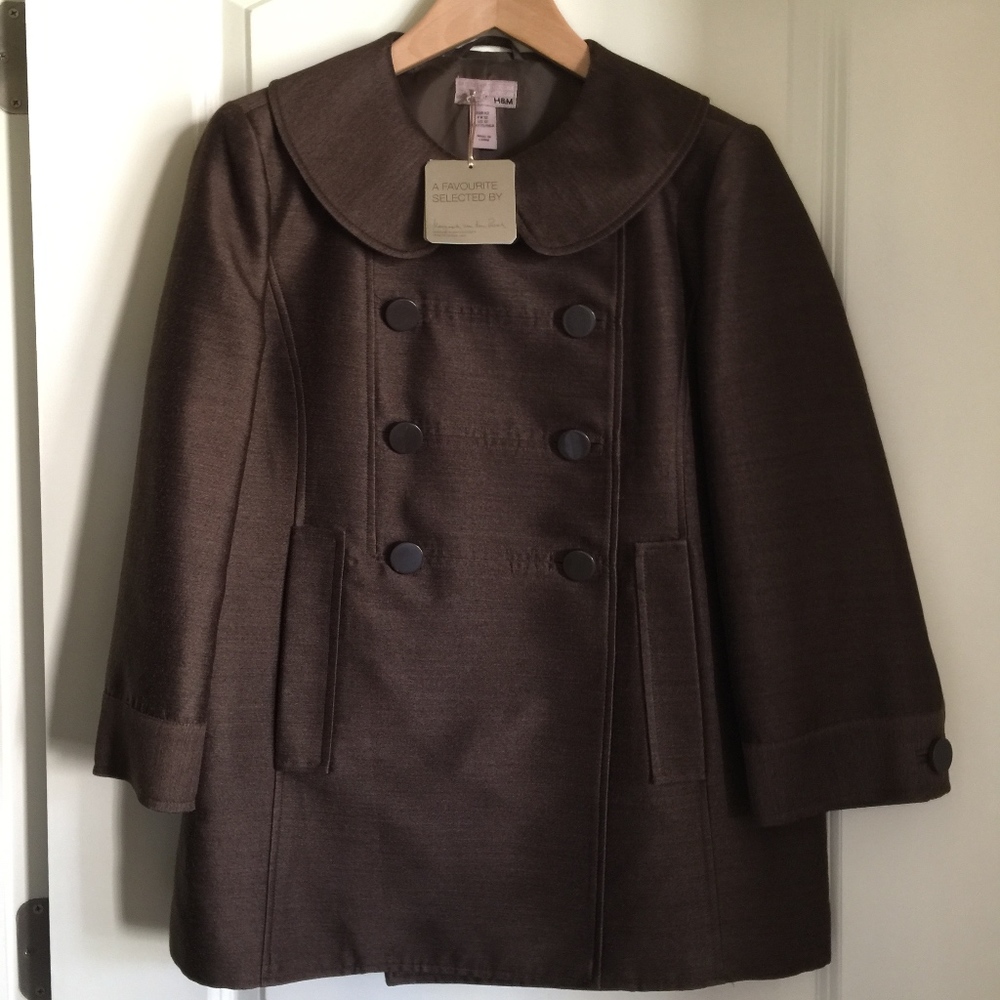 H&M 60's style Pea coat jacket NWT